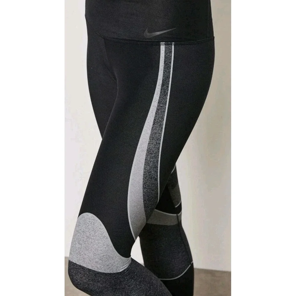 Nike Zonal Strength Sculpt Power Lux High‎ Rise Leggings Black Gray Sz XS Womans